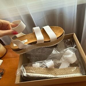 Steve Madden White Espadrille Sandals